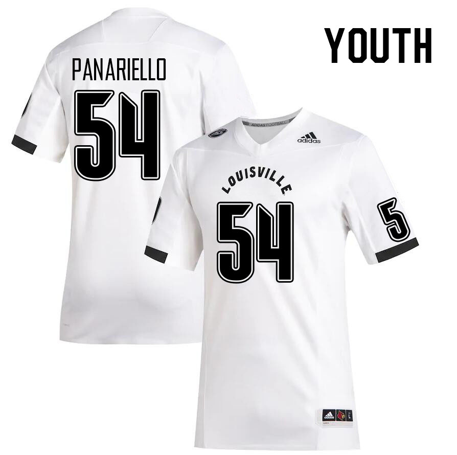 Youth #54 Jaxon Panariello Louisville Cardinals College Football Jerseys Stitched Sale-White - Click Image to Close